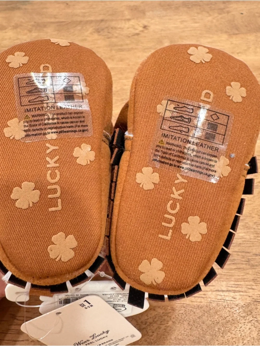 New Lucky Brand Baby Walker Crib Shoes Size 1 0-3 Month Fleece Lined Bow Slip-On